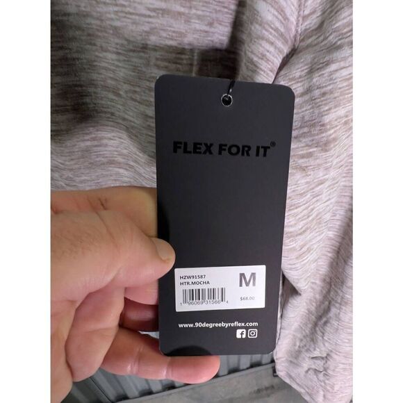 NWT 90 degree by Reflex Mocha Cropped Lightweight Hoodie XL - Picture 3 of 5